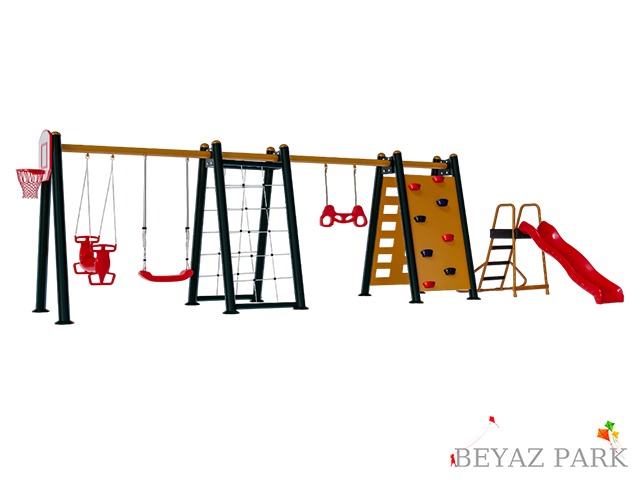 10-30795-Kaydıraklı Tırmanmalı Salıncak Seti